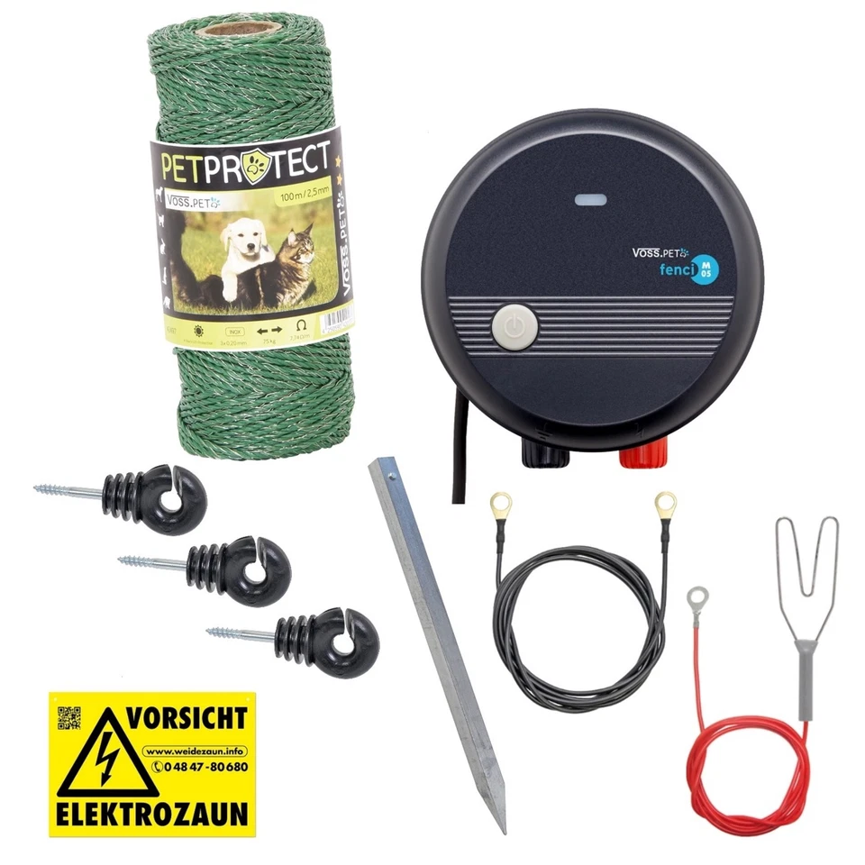 Elektrozaun Hundezaun für den Garten Starterset Katzenzaun Weidezaun Hund Zaun - Bild 1 von 4