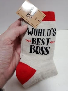 Novelty Gift Socks: World's Best Boss (Men's Sz 10-13) Sgl Pair - Picture 1 of 1
