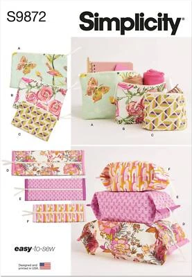 Schnittmuster Taschen- und Beutel Sortiment Simplicity s9872 Einheitsgröße - Bild 1 von 4