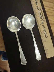 2 Sterling Silber Gorham Suppenlöffel 5 1/4" monogrammiert mehr verfügbar - Bild 1 von 4