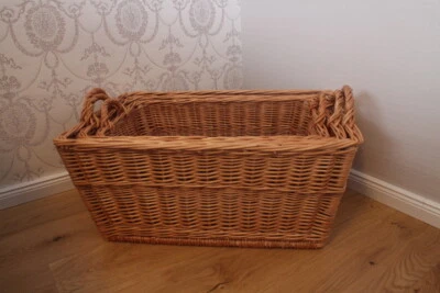 Wäschekorb 3 Varianten Weidenkorb Wäsche Aufbewahrungskorb Weide Wäschesammler - Bild 1 von 4