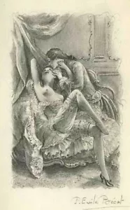 Caricias - Paul-Émile BÉCAT - Litografía original 1958 firmada impresa - Imagen 1 de 1