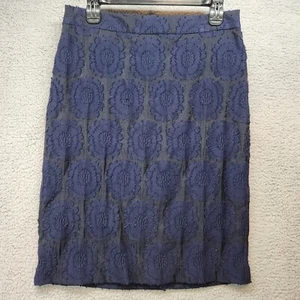 Ann Taylor Womens Pencil Skirt Stretch Jacquard Lace Black Navy Texture NWT - Picture 1 of 6