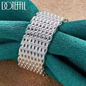 DOTEFFIL 925 Sterling Silver Interwoven Web Ring Fashion Engagement Jewelry - Picture 1 of 7