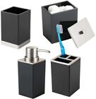 mDesign Plastic Bathroom Vanity Countertop Accessory Set - Includes Soap Dispens