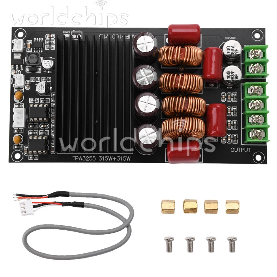 2CH TPA3255 HiFi Amplifier Board 2x300W Class D Stereo Power Amplifier Module - Image 1 of 4