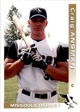 2000 Missoula Osprey Grandstand 1 Craig Ansman West Islip New York Baseball Card