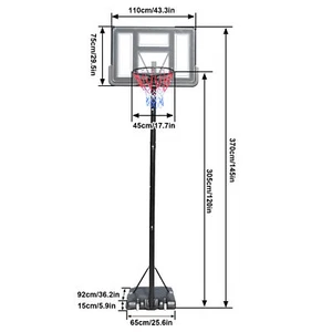 4.2-10 FT Portable Basketball Hoop Goals System Height Adjustable Indoor Outdoor - Picture 1 of 8