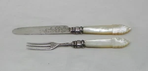 Two Piece Child's Set Knife and Fork. Mother of Pearl. English Sheffield 1836 - Picture 1 of 7