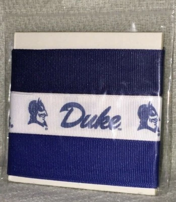 Three Pack of Gross Grain 1-inch Ribbon Duke Blue Devils White and Blue 24" Each - Image 1 of 4