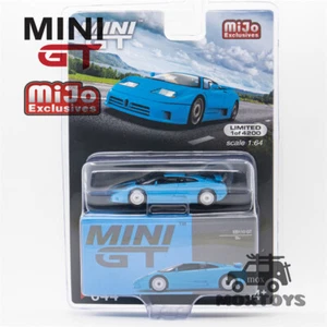MINI GT 1:64 EB110 GT Blue Bugatti LHD Diecast Model Car - Picture 1 of 2