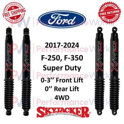 Juego Amortiguador Skyjacker Delantero 3" y Trasero 0" Para Ford F250 17-24, F350 Super Duty 4x4 Foto 1 de 4