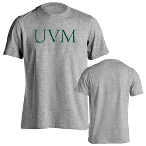 University of Vermont Catamounts UVM Initials Text Adult Short Sleeve T-Shirt - Picture 1 of 15