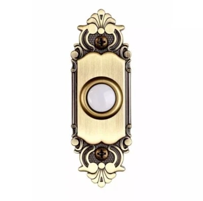 Timbre Hampton Bay de latón con cable botón iluminado latón antiguo *SIN TORNILLOS* Foto 1 de 4