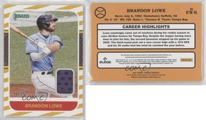 2021 Panini Donruss Retro 1987 Materials Gold /25 Brandon Lowe #87M-BL