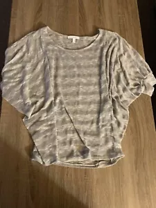 Delias Gray Blouse Size Medium Striped Sweater - Picture 1 of 3