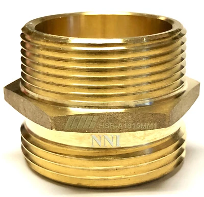 NNI 1-1/2" M NPT x 1-1/2" M NST NH FIRE HOSE HYDRANT HEX Male NIPPLE ADAPTER
