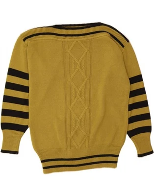 PASSPORTS Damen Pullover Pulli mit U-Boot-Ausschnitt EU 42 Large Khaki Gestreift Baumwolle CS04 - Bild 1 von 3