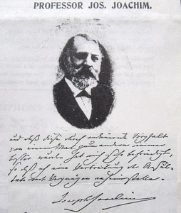 1903 Signed JOSEPH JOACHIM facsimile Letter G&T Violin John Hall ANTIQUE RECORDS - Picture 1 of 4