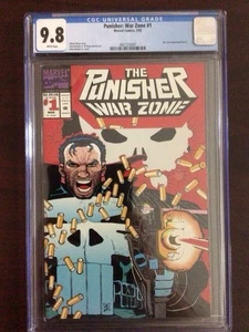 CGC 9.8 Punisher War Zone 1 Die Cut Cover John Romita Jr White Pages - Imagen 1 de 3