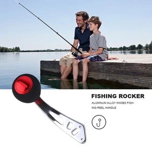 (Red)3 Colors Aluminum Knobs Fishing Reel Handle For Baitcasting Tackle Too - Picture 1 of 7