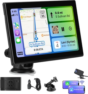 7”Pantalla De Coche Carplay/Android Auto Inalámbrico/Mirrorlink, Reproductor De - Imagen 1 de 12