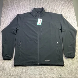 Marmot Tempo Jacket Mens XL Black Full Zip Lightweight Softshell Coat NWT - Picture 1 of 16