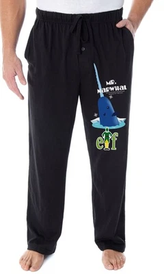 Elf The Movie Men's Mr. Narwhal And Buddy The Elf Logo Loungewear Sleep Bottoms - Image 1 of 4