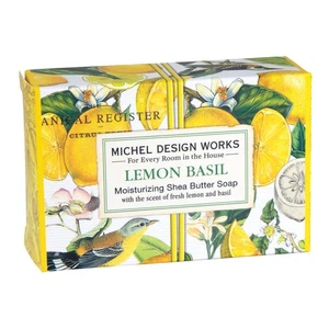 Lemon Basil Shea Butter Soap 4.5Oz Boxed Michel Design Works Natural Cleanser - Picture 1 of 3