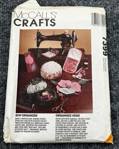 Vintage McCalls 7399 Sew Organized Pattern Craft Tote Caddy Pincushion Uncut 90s - Picture 1 of 5