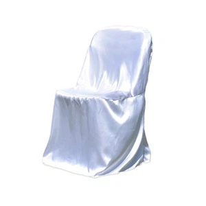 Klappstuhlhussen Satin Schwarz Weiß Elfenbein Hochzeit Empfang - Bild 1 von 9