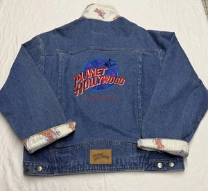 Vintage Planet Hollywood Las Vegas Jeansjacke 90s Blau Jeansblau Herren XXL - Bild 1 von 16