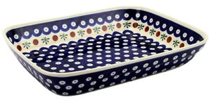 Polnische Keramik Backform 8 x 10" Handarbeit von Zaklady Boleslawiec, ofenfest - Bild 1 von 4