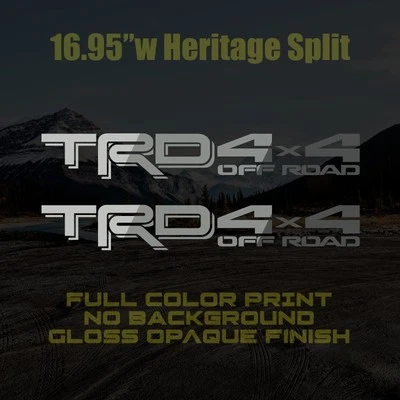 (2) Calcomanías TRD Heritage Split 4x4 gris para Toyota Tundra 16,95", se adapta a 2022-25 Foto 1 de 2
