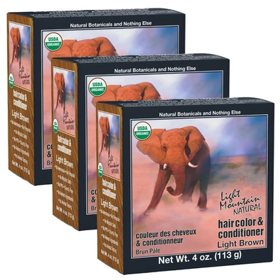 Color y acondicionador de cabello con henna - Tinte de cabello marrón claro para hombres/mujeres, gallina orgánica Foto 1 de 4