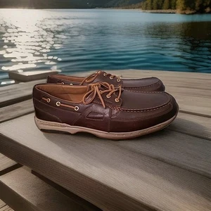 Scarpe mocassini stringati Dunham da uomo in pelle Captain Boat Deck TG 17 4E extra larghe - Foto 1 di 15