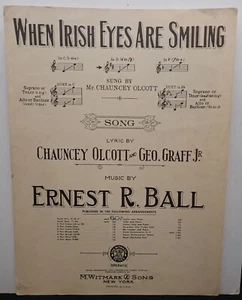 When Irish Eyes Are Smiling - Olcott, Graff Jr & Ball - Sheet Music 1912 - Picture 1 of 3