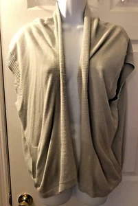 Anthropologie SPARROW Gray Open Front Cardigan Sweater Cocoon Cotton Wool Sz M - Picture 1 of 6