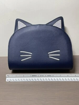 Cath Kidston - Bolso de Mano Pequeño Azul Marino con Forma de Cara de Gato Usado/Preamado Excelente Estado Foto 1 de 4