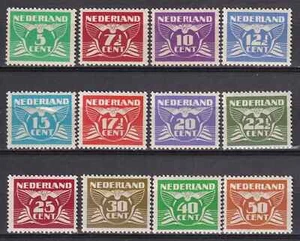 Niederlande 1941 Yvert 370/81 Ziffern Typ ""n"" postfrisch ss - Bild 1 von 1