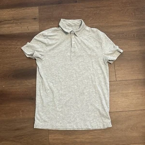H&M Mens Small Slim Fit Gray Short Sleeve Collared Polo Shirt - Picture 1 of 4