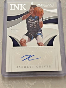 Jarrett Culver /99 2020-21 Immaculate Collection Ink Auto #'ed SP