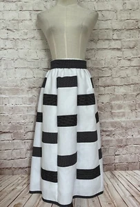 Gonna sportiva Sanibel XL vintage nera bianca patchwork anni 70 mod preppy country club - Foto 1 di 6