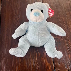 Ty Pluffies 9" TINKER orso blu * occhi di perline * con etichetta * RITIRATO * RARO * TyLux '03 - Foto 1 di 8