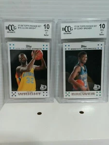 LOT (2) 2007-08 TOPPS ROOKIE #7  #13 Julian Wright Corey Brewer 50TH ANNIVERSARY - Picture 1 of 4