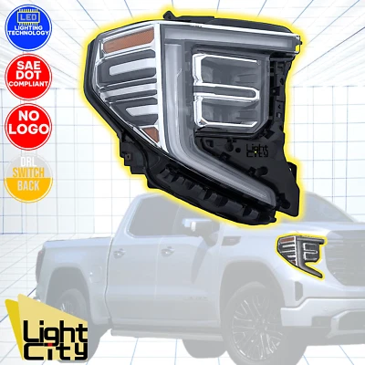 [LED COMPLETO] Faro pasajero GMC Sierra 1500 SLT/Denali 2022-24 cromo diestro Foto 1 de 4