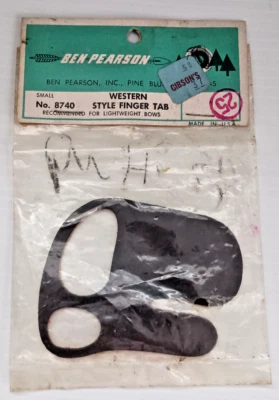 Винтажный Ben Pearson палец вкладка #8740 маленький стрельбы из лука кожи западный стиль новый из старых запасов - Изображение 1 из 4