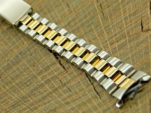 Hadley Roma Vintage NOS Unused 13mm Deployment Clasp 2 Tone Watch Band - Picture 1 of 6