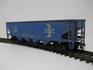 Tyco Boston & Maine BM 12808 4-BAY HOPPER Auto. Blau Vintage. Spur HO. BoxC - Bild 1 von 6