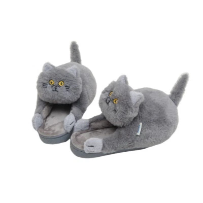 Zapatillas Abrazando Gato Kawaii Anime Peluche Mascota Piel Mujeres Hombres Invierno Hogar Regalo Divertido Foto 1 de 4